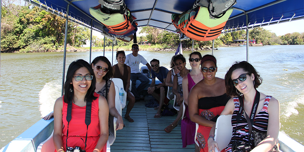 MSJ Students on a boat tour in Nicaragua.